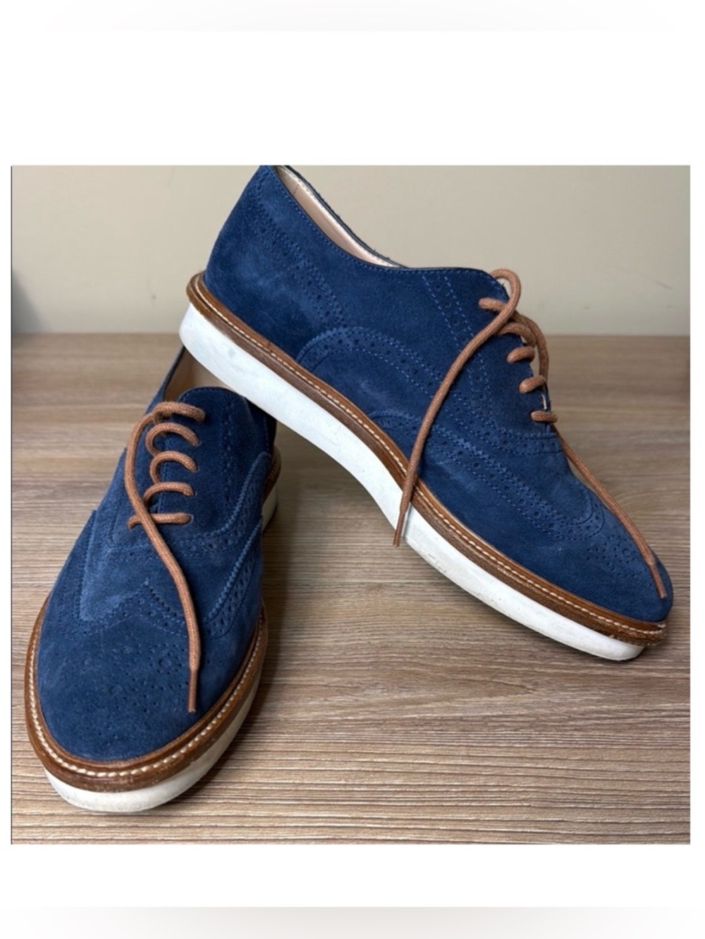 Tod’s women’s Brogues Navy Blue Suede Oxford Shoes size 39